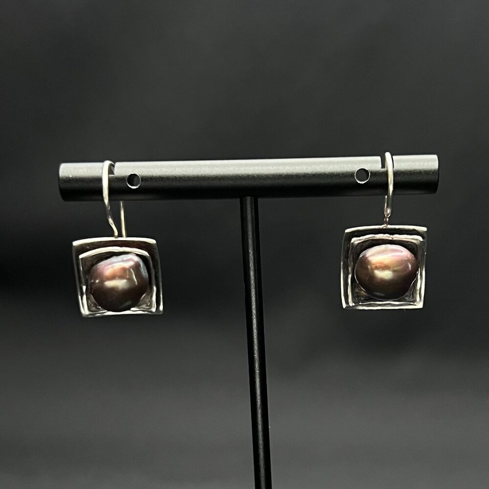 Silpada Square Pearl Drop Earrings